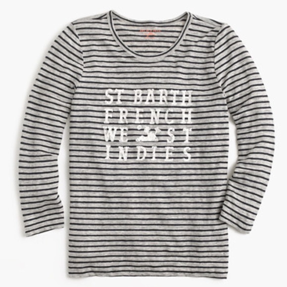 J. Crew Tops - J Crew and Pati De St Barth Collab Long Sleeve Linen Blend Tee